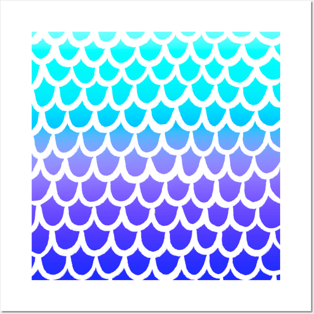 Blue and Purple Mermaid Scales Wall Art by Lady Lilac